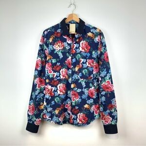 Wooyoungmi Button Shirt Flowers Floral Sz 50 Korea Cotton Long Sleeves Runway